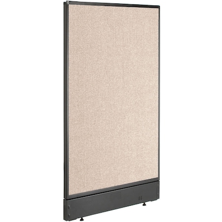 Interion By Global Industrial Interion Non-Electric Office Partition Panel with Raceway, 24-1/4inW x 46inH, Tan 277660NTN